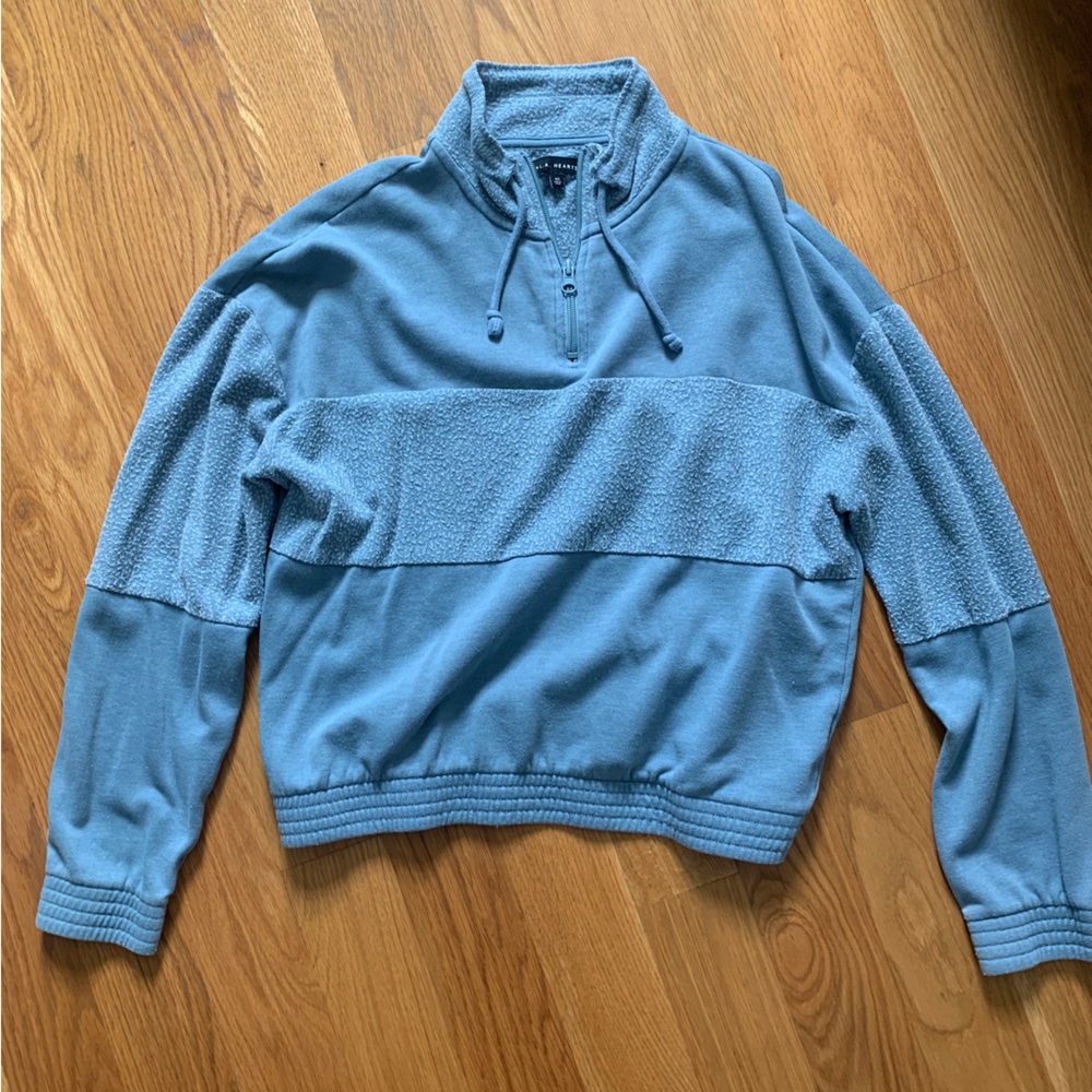 blue Pacsun cropped quarter zip